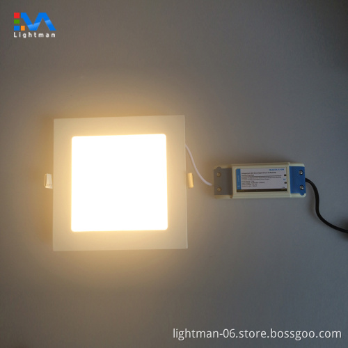 No Flicker 7W Square CCT LED Panel Downlight 85x85mm